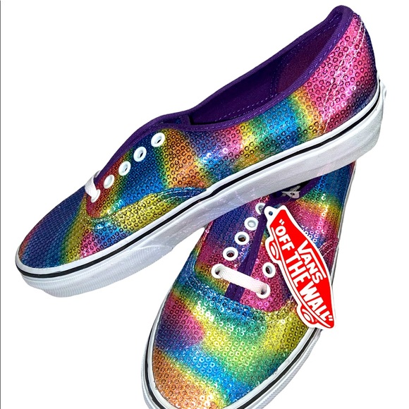 Vans Shoes - NWT VANS rainbow sequin size 9.5 women or size 8 men